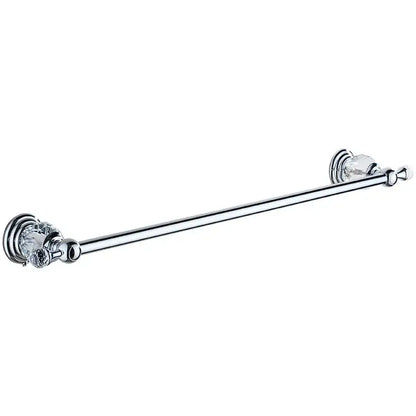 Crystal chrome towel bar bathroom rack with faceted accent