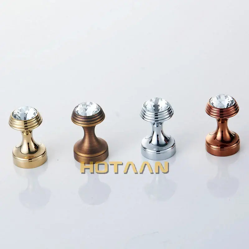 Crystal chrome wall hook set gold and antique brass bathroom decor