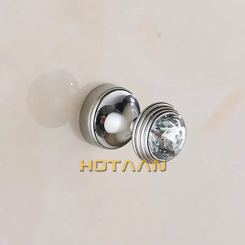 Crystal chrome wall hook set gold and antique brass bathroom decor