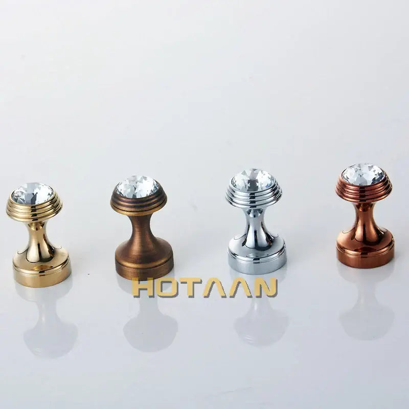 Crystal chrome wall hook set gold and antique brass bathroom decor