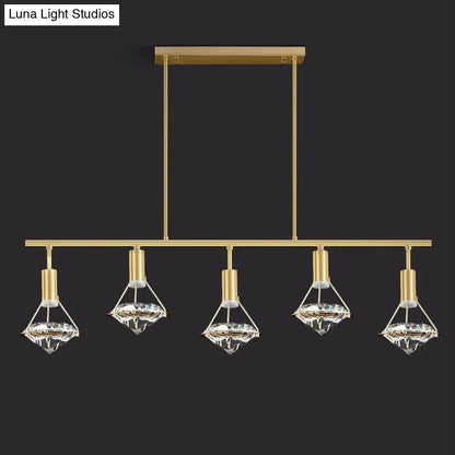 DecorBites™ Crystal Diamond Island Pendant Light with LED and Modern Gold Finish