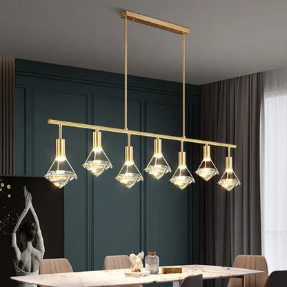 DecorBites™ Crystal Diamond Island Pendant Light with LED and Modern Gold Finish