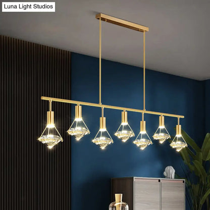 DecorBites™ Crystal Diamond Island Pendant Light with LED and Modern Gold Finish
