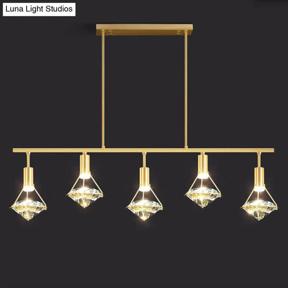 DecorBites™ Crystal Diamond Island Pendant Light with LED and Modern Gold Finish
