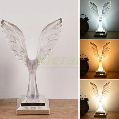 Crystal eagle led table table lamp for bedroom wood base