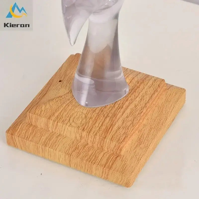 Crystal eagle led table table lamp for bedroom wood base