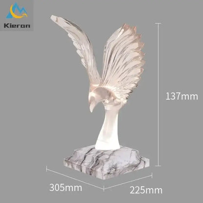 Crystal eagle led table table lamp for bedroom wood base