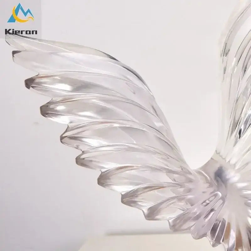Crystal eagle led table table lamp for bedroom wood base