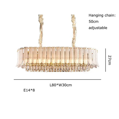 Crystal feather ceiling pendant light – living room glass chandelier