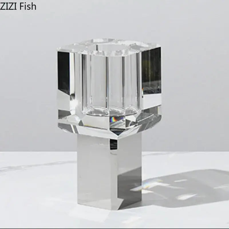 Crystal fish clear glass vase living room decor