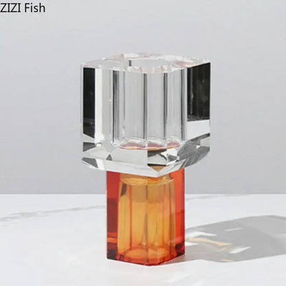 Crystal fish clear glass vase living room decor