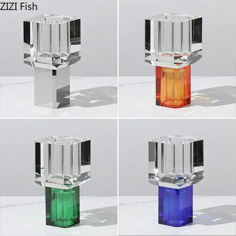 Crystal fish clear glass vase living room decor