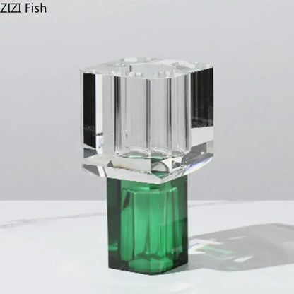 Crystal fish clear glass vase living room decor