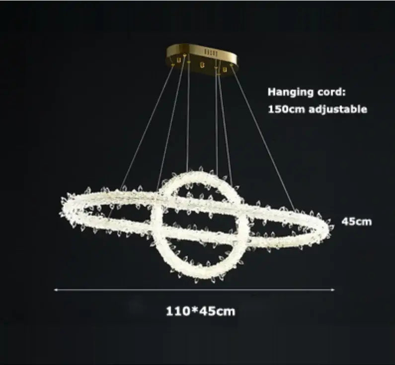 Crystal flower led ring chandelier for dining room lighting
