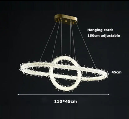 Crystal flower led ring chandelier for dining room lighting