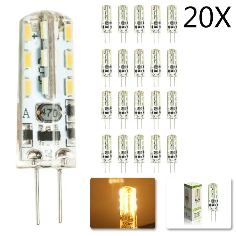 Crystal g4 led spotlight bulb pack for living room clear glass 20 count