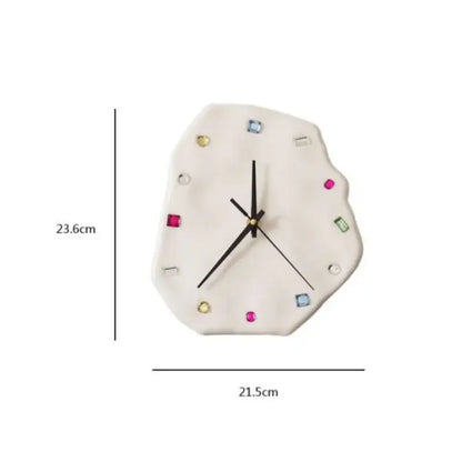 Crystal geometric black & white wall clock living room decor