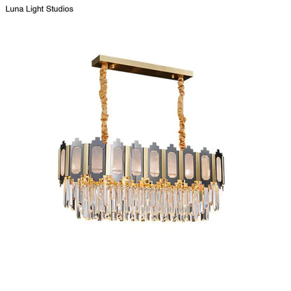 Contemporary gold crystal island pendant kitchen chandelier