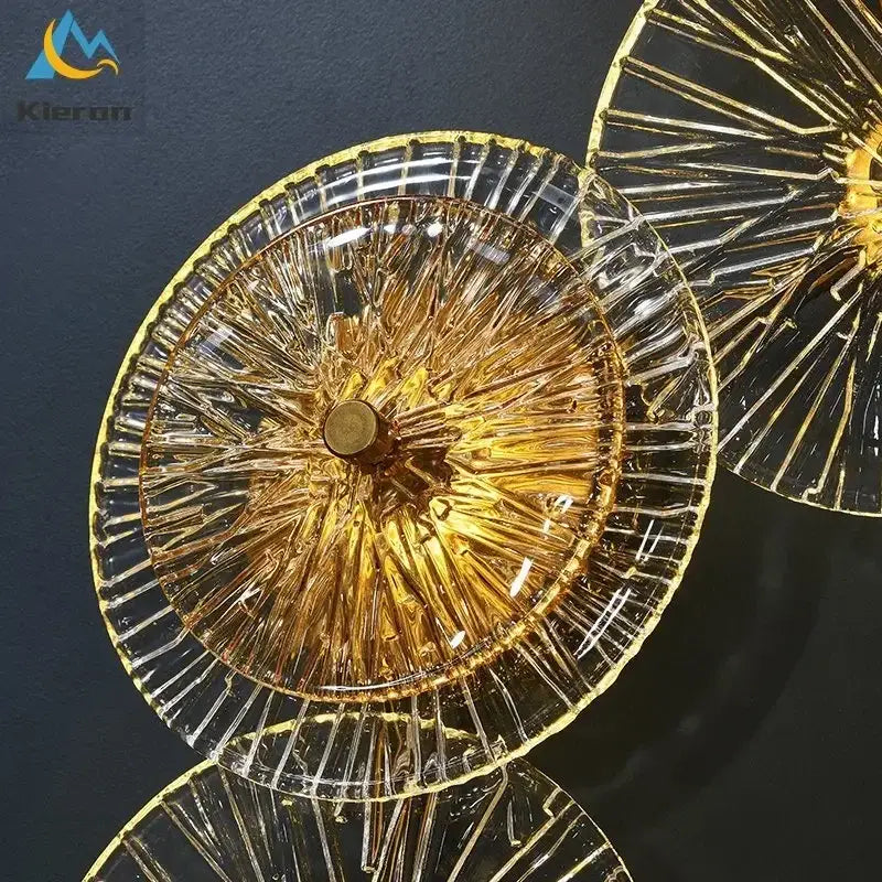 Crystal led wall lamps golden glass sconce living room decor
