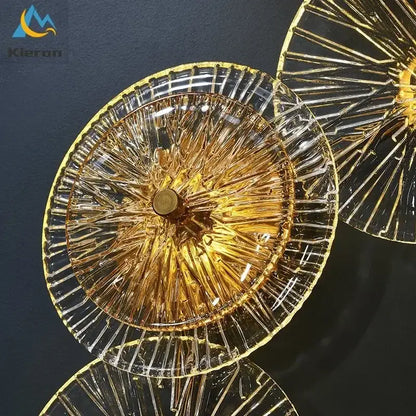 Crystal led wall lamps golden glass sconce living room decor