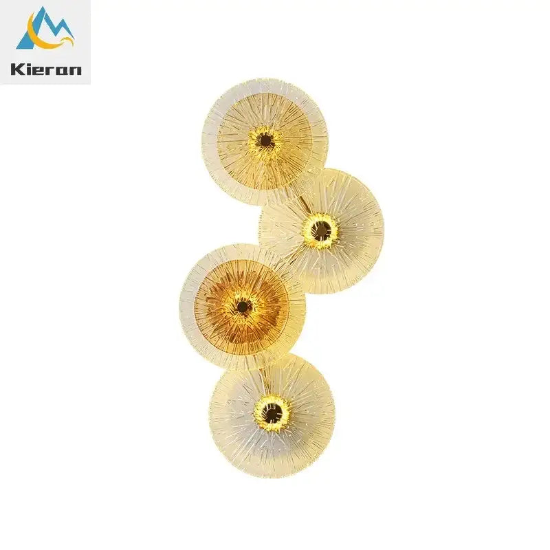 Crystal led wall lamps golden glass sconce living room decor