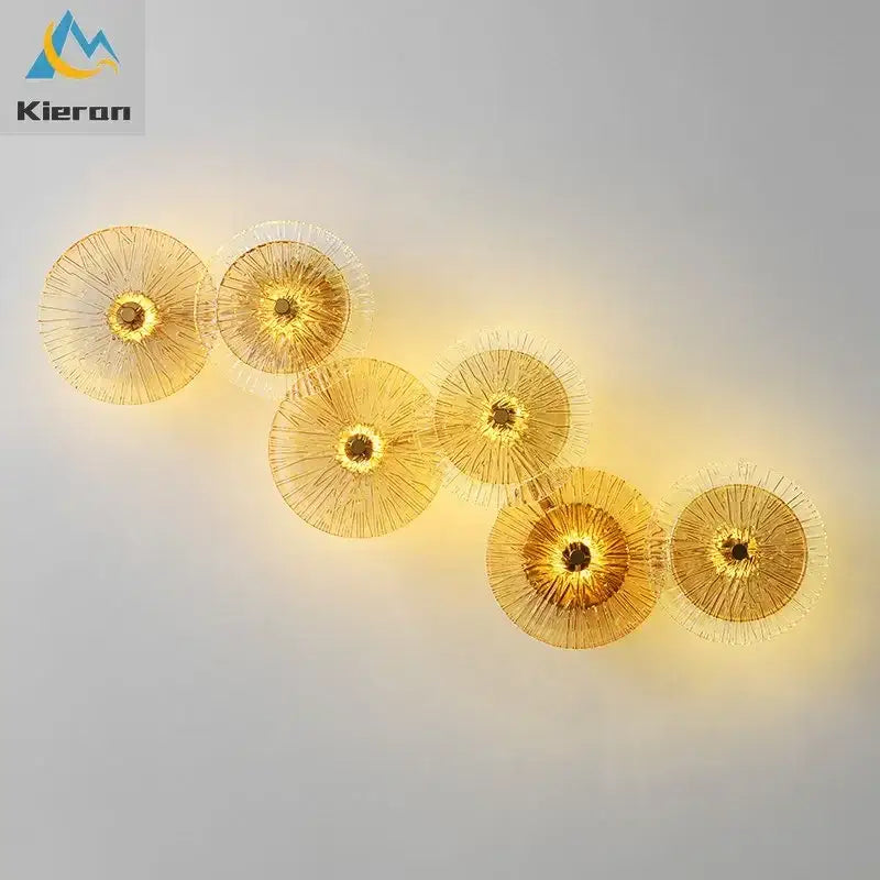 Crystal led wall lamps golden glass sconce living room decor
