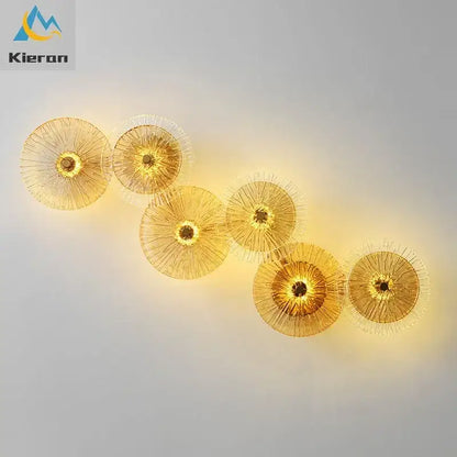 Crystal led wall lamps golden glass sconce living room decor