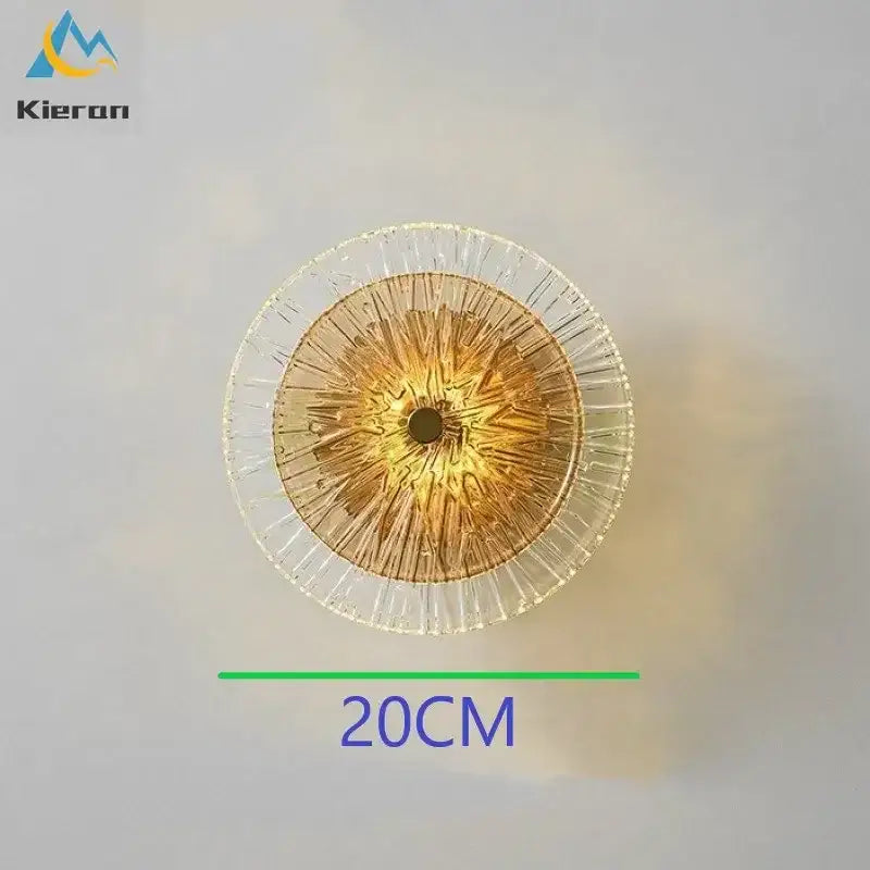 Crystal led wall lamps golden glass sconce living room decor