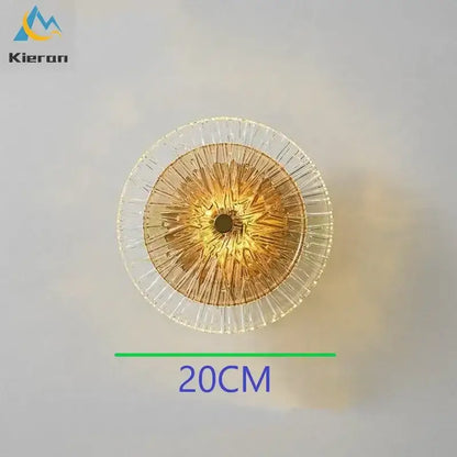 Crystal led wall lamps golden glass sconce living room decor