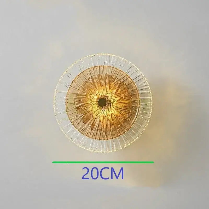 Crystal led wall lamps golden glass sconce living room decor