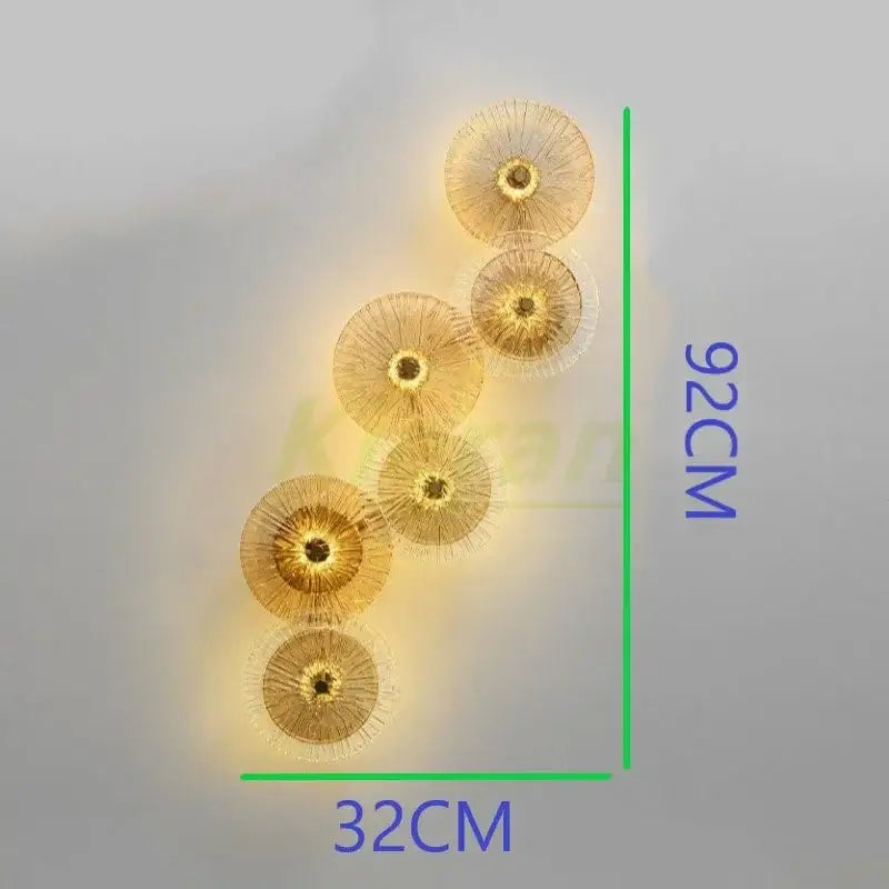 Crystal led wall lamps golden glass sconce living room decor
