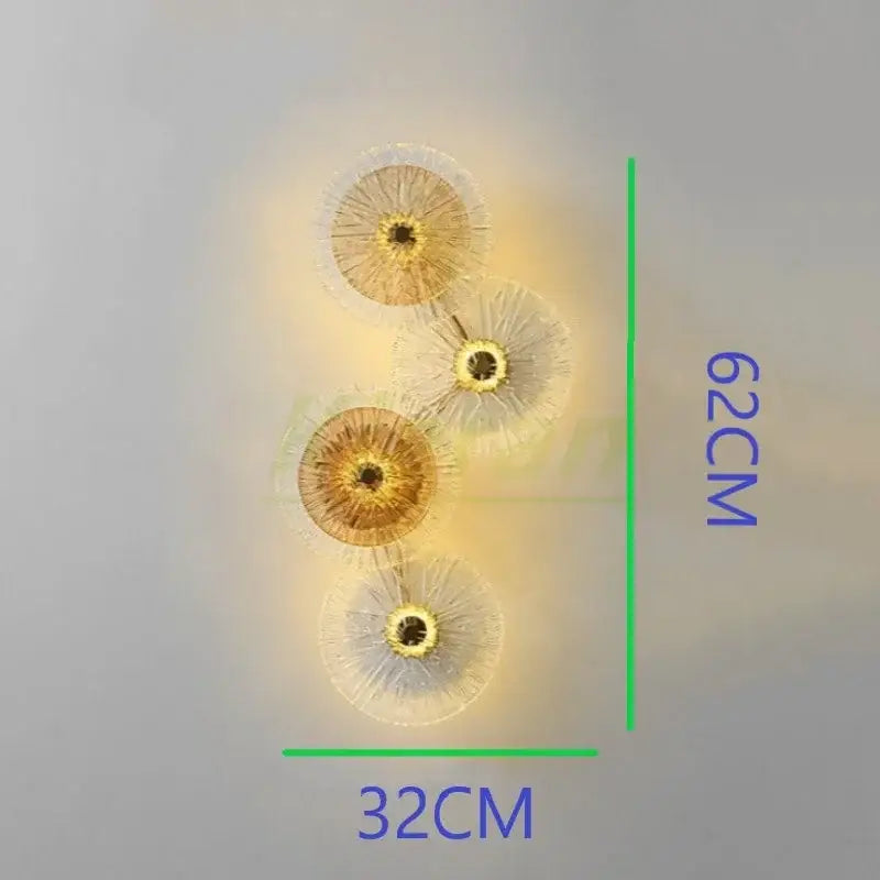 Crystal led wall lamps golden glass sconce living room decor
