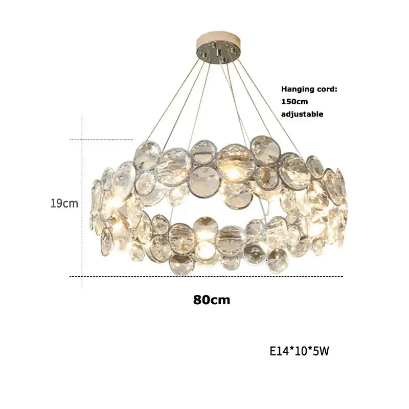Crystal magic ring pendant light dining room crystal bubble chandelier