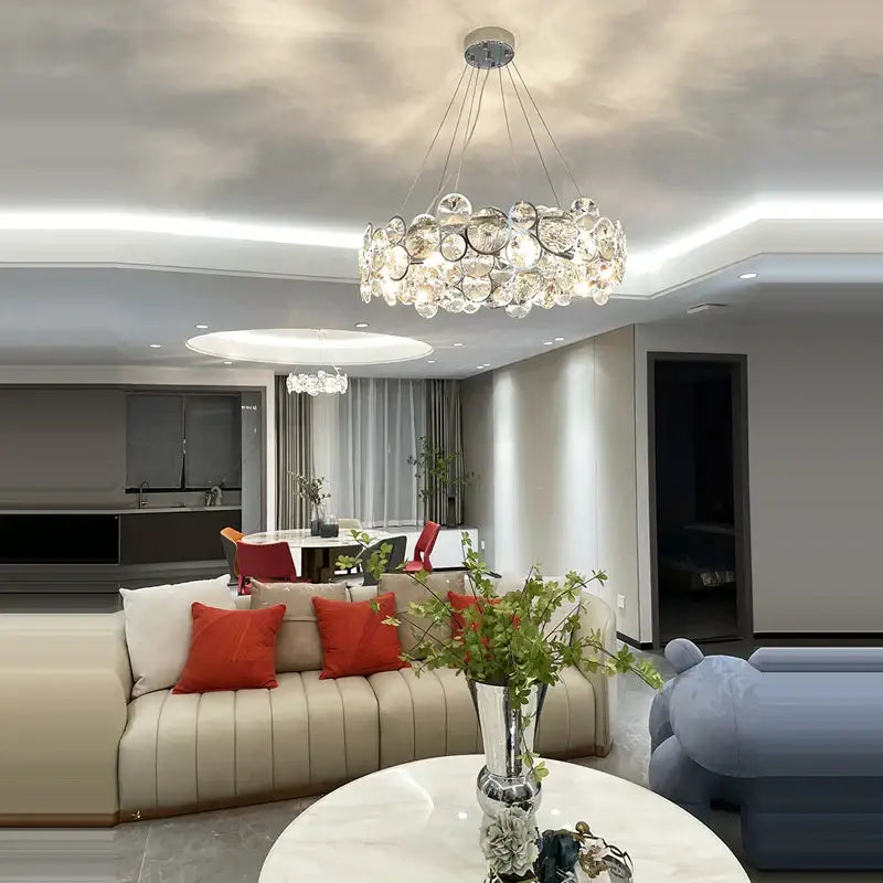Crystal magic ring pendant light dining room crystal bubble chandelier