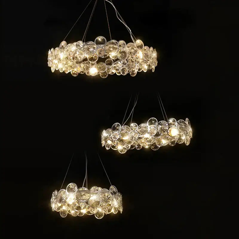 Crystal magic ring pendant light dining room crystal bubble chandelier