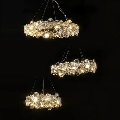 Crystal magic ring pendant light dining room crystal bubble chandelier