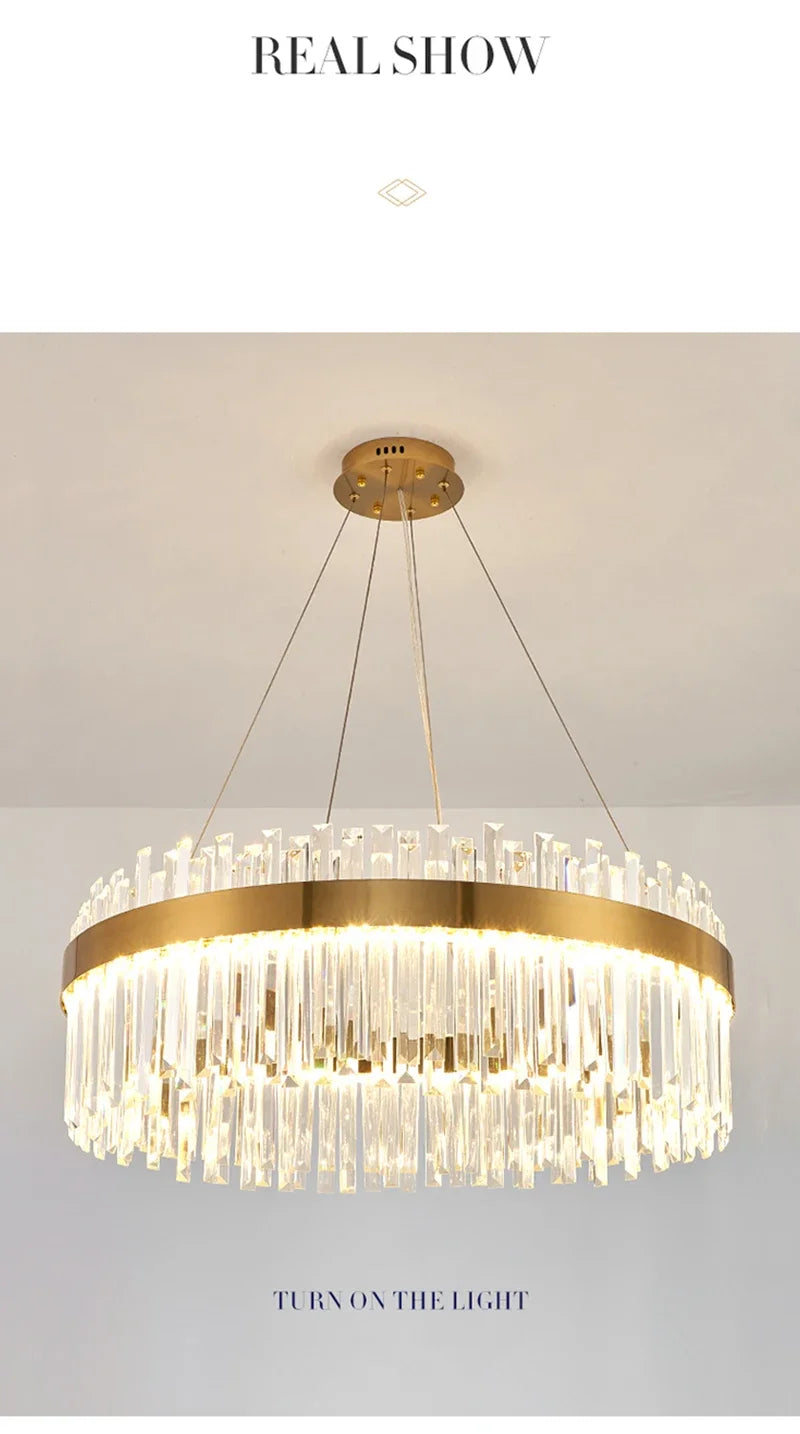 DecorBites™ Crystal Pendant Chandelier for Home Decor