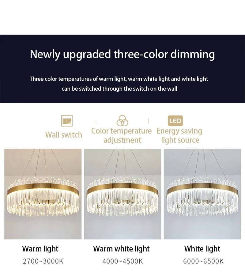 DecorBites™ Crystal Pendant Chandelier for Home Decor