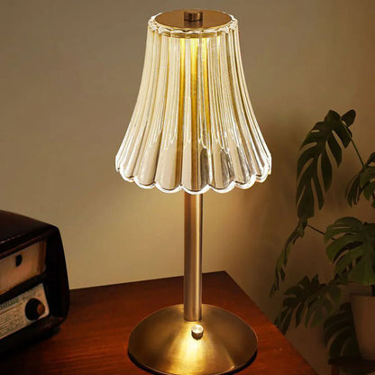 DecorBites™ Crystal retro table lamp  bedroom bedside lamp luxurious atmosphere lamp rechargeable dimming LED light