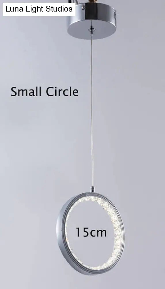 DecorBites™ Crystal Rings LED Pendant Light Fixture For Indoor Lamp Lamparas De Techo Surface Mounting Pendant Lamp For Bedroom Dining Room