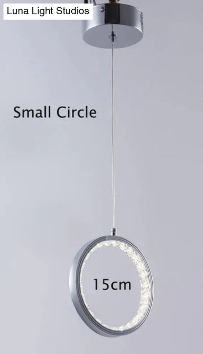 DecorBites™ Crystal Rings LED Pendant Light Fixture For Indoor Lamp Lamparas De Techo Surface Mounting Pendant Lamp For Bedroom Dining Room