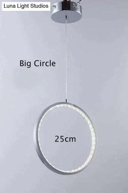 DecorBites™ Crystal Rings LED Pendant Light Fixture For Indoor Lamp Lamparas De Techo Surface Mounting Pendant Lamp For Bedroom Dining Room