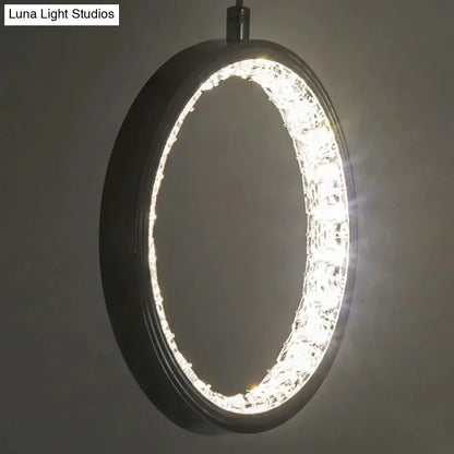 DecorBites™ Crystal Rings LED Pendant Light Fixture For Indoor Lamp Lamparas De Techo Surface Mounting Pendant Lamp For Bedroom Dining Room