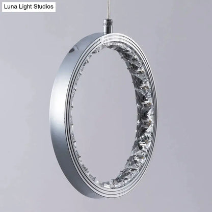 DecorBites™ Crystal Rings LED Pendant Light Fixture For Indoor Lamp Lamparas De Techo Surface Mounting Pendant Lamp For Bedroom Dining Room