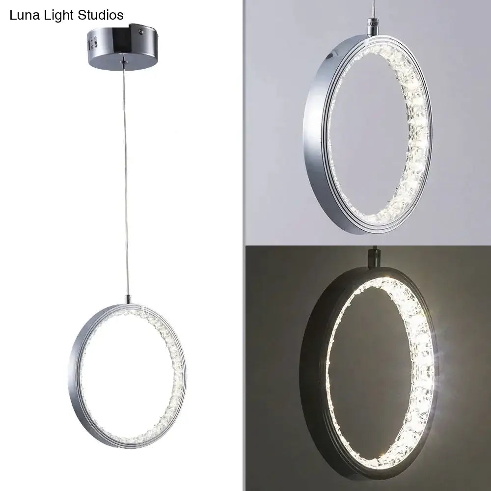 DecorBites™ Crystal Rings LED Pendant Light Fixture For Indoor Lamp Lamparas De Techo Surface Mounting Pendant Lamp For Bedroom Dining Room