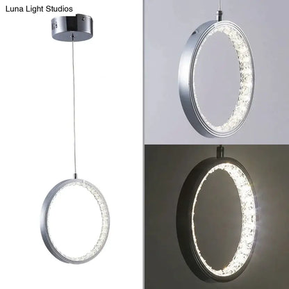 DecorBites™ Crystal Rings LED Pendant Light Fixture For Indoor Lamp Lamparas De Techo Surface Mounting Pendant Lamp For Bedroom Dining Room