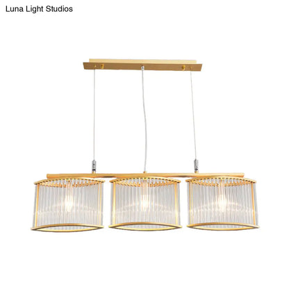 DecorBites™ Crystal Rod Island Light - Postmodern Gold Oval Pendant for Dining Room