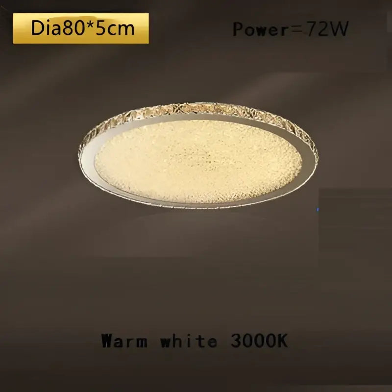 Crystal round ceiling lamp with frosted glass for living room