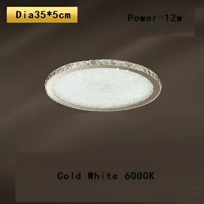 Crystal round ceiling lamp with frosted glass for living room