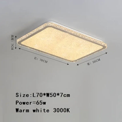 Crystal round ceiling lamp with frosted glass for living room